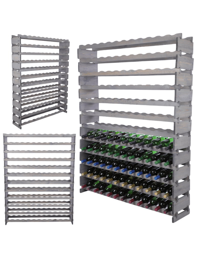 Modułowe stojaki do butelek RW11 - Stojak na wino regał modułowy na butelki 12x12 but DUŻY MONTAŻ BEZ NARZĘDZI - product b2b.wamar.biz 1