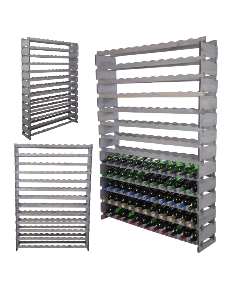 Modułowe stojaki do butelek RW11 - Stojak na wino regał modułowy na butelki 13x12 but SZEROKI BEZ NARZĘDZI - product b2b.wamar.biz 1