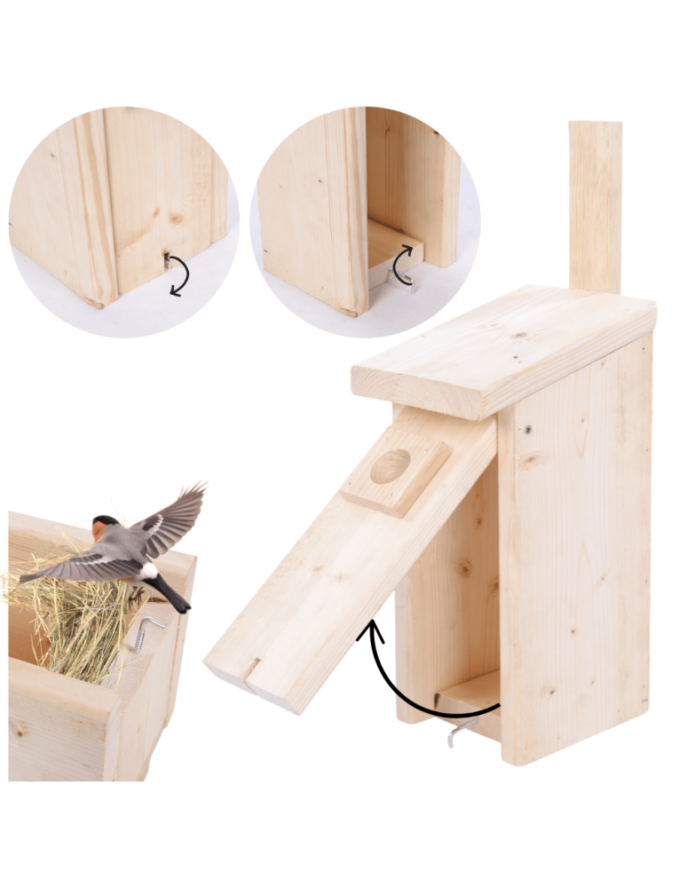 Budki Lęgowe - Budka lęgowa dla ptaków domek domki hotel MAZUREK MUCHOŁÓWKA wlot 3,2 cm - product b2b.wamar.biz 10