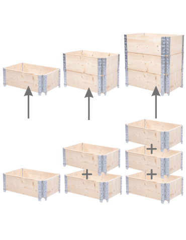 Nadstawki Paletowe - Nadstawka paletowa 60x40 sztaplowanie nadstawki paletowe grządka zielnik - product 5