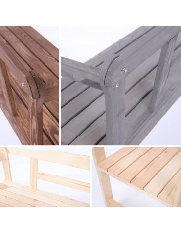 Ławki ogrodowe z oparciem - Ławka ogrodowa drewniana z pokrowcem CZARNYM IMPREGNOWANA SOLIDNA EKO - product 4