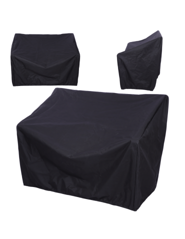 Uniwersalne plandeki- ochronne pokrowce - Pokrowiec ochronny na ławeczkę ławkę CZARNY WODOODPORNY z gumką 90x117x70 - product 4