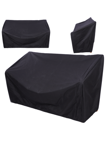 Uniwersalne plandeki- ochronne pokrowce - Pokrowiec ochronny na ławeczkę ławkę CZARNY WODOODPORNY z gumką 90x154x70 - product 4