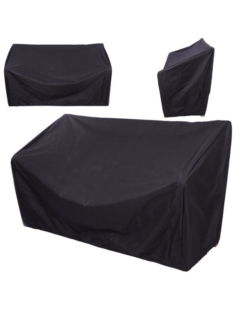 Uniwersalne plandeki- ochronne pokrowce - Pokrowiec ochronny na ławeczkę ławkę CZARNY WODOODPORNY z gumką 90x154x70 - product b2b.wamar.biz 4