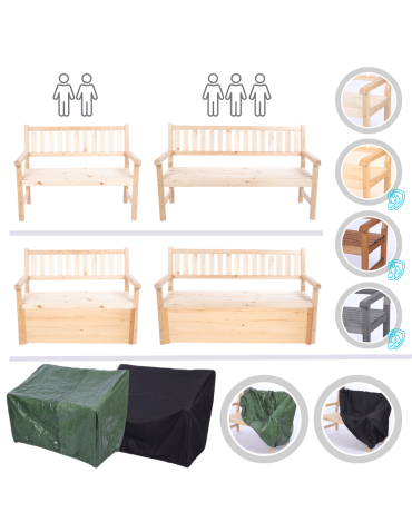 Stoły i ławki - Ławka ogrodowa drewniana z oparciem podłokietniki dwuosobowa EKO DREWNO - product 8