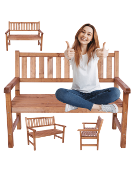 Ławka ogrodowa drewniana z oparciem podłokietniki dwuosobowa EKO DREWNO