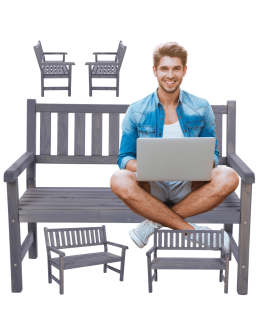 Ławka ogrodowa drewniana z oparciem podłokietniki dwuosobowa EKO DREWNO