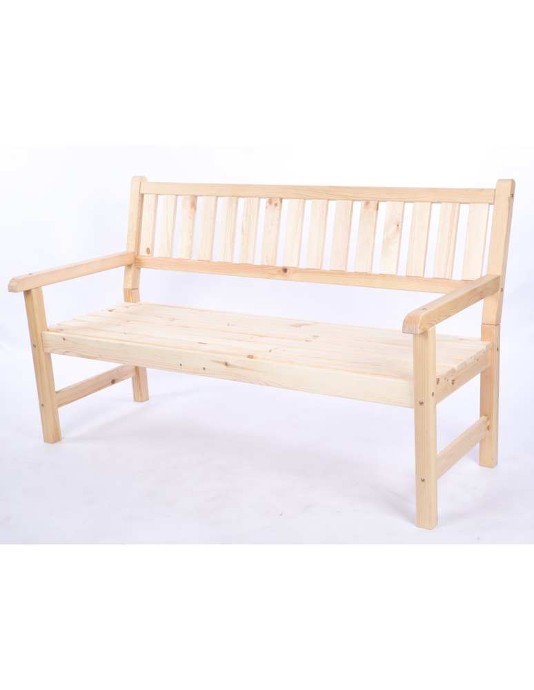 Stoły i ławki - Ławka ogrodowa drewniana z oparciem podłokietniki trzyosobowa EKO DREWNO - product b2b.wamar.biz 2