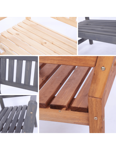 Stoły i ławki - Ławka ogrodowa drewniana z oparciem POKROWIEC dwuosobowa EKO DREWNO - produkt 7