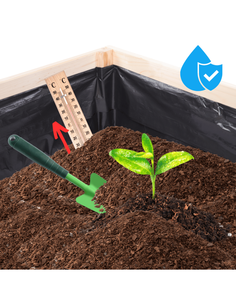 Folia ogrodnicza zabezpieczająca - Folia zabezpieczająca do grządek podwyższonych ochrona desek wys.18cm dł. 2,5m - product b2b.wamar.biz 3