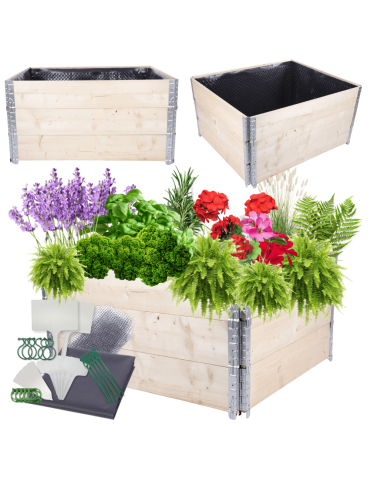 Skrzynia warzywniak FOLIA KUBEŁKI grządka podwyższona donica 60X120X100