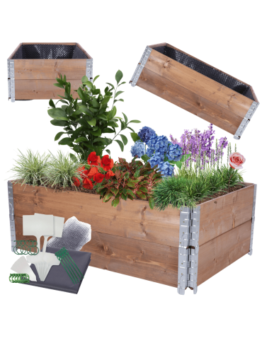 Skrzynia na warzywa FOLIA KUBEŁKI grządka podwyższona donica 40X120X80