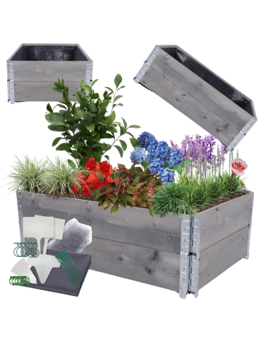 Skrzynia na warzywa FOLIA KUBEŁKI grządka podwyższona donica 40X120X80