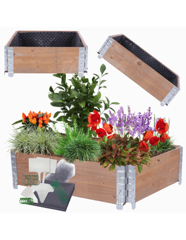 Skrzynia na warzywa FOLIA KUBEŁKI grządka podwyższona inspekt 20X60X80