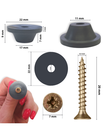 Folia Kubełkowa - Mocowania do folii kubełkowej podkładki wkręty ZESTAW 100 KPL dedykowane - product 3