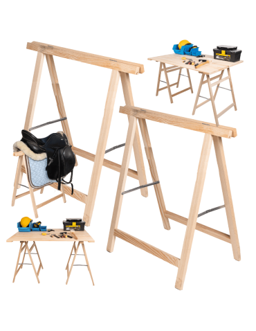 2x Koziołek podblatowy Nogi pod blat koziołek drewniany roboczy warsztatowy