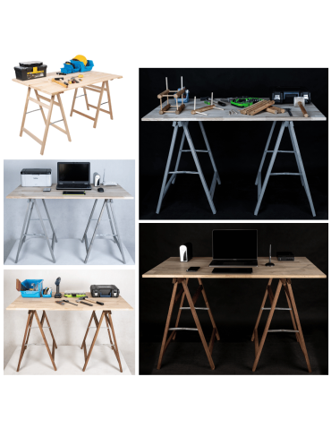 Kobyłka- drewniany koziołek - 2x Koziołek podblatowy wieszak na siodło koziołek drewniany roboczy stojak - product 4