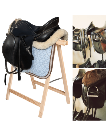 Kobyłka- drewniany koziołek - 2x Koziołek podblatowy wieszak na siodło koziołek drewniany roboczy stojak - product 7