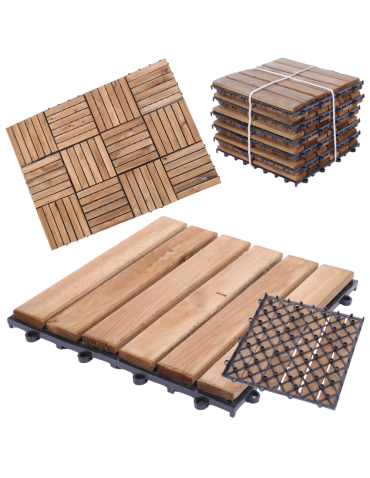 Płytka drewniana podest tarasowy panel płytki balkon IMPREGNAT 30x30 0,09m2