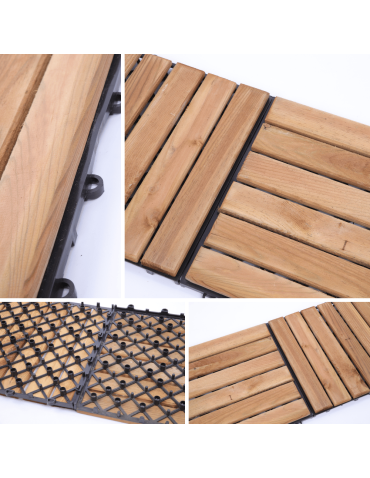 Podesty tarasowe - Płytka drewniana podest tarasowy panel płytki balkon IMPREGNAT 30x30 0,09m2 - produkt 7