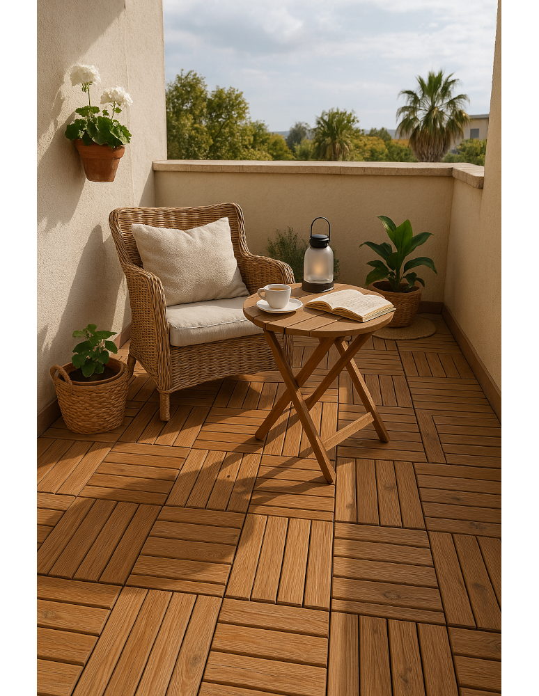 Podesty tarasowe - Płytka drewniana podest tarasowy panel płytki balkon IMPREGNAT 30x30 0,09m2 - produkt b2b.wamar.biz 12