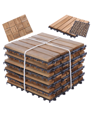 Płytki drewniane podest tarasowy panel płytka balkonowe IMPREGNAT 30x30 1M2