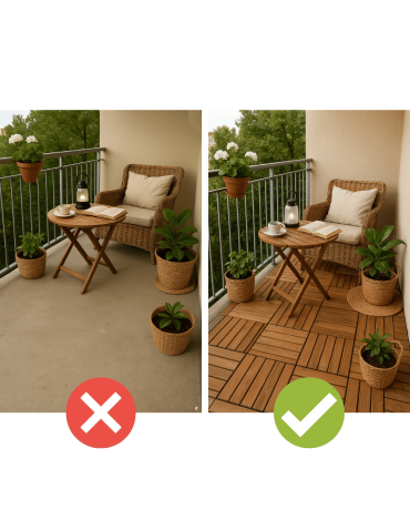 Podesty tarasowe - Płytki drewniane podest tarasowy panel płytka balkonowe IMPREGNAT 30x30 1M2 - product 10