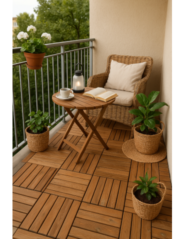 Podesty tarasowe - Płytki drewniane podest tarasowy panel płytka balkonowe IMPREGNAT 30x30 1M2 - product 11