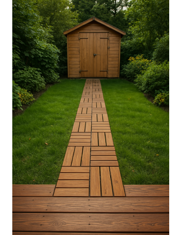 Podesty tarasowe - Płytki drewniane podest tarasowy panel płytka balkonowe IMPREGNAT 30x30 1M2 - product 13