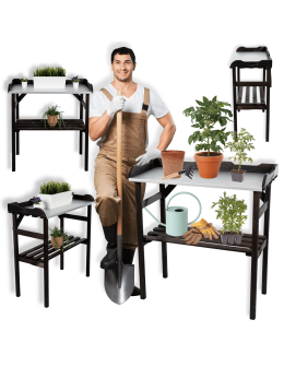 Stół do flancowania stół do grilla stolik ogrodowy do grillowania CZARNY