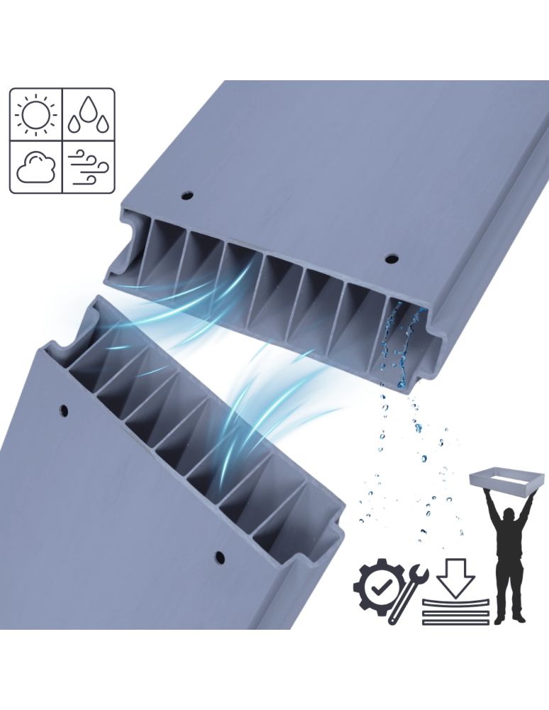 Warzywnik z tworzywa sztucznego - Grządka podwyższona z tworzywa warzywnik 40x180x60 warzywniak PCV - product b2b.wamar.biz 7