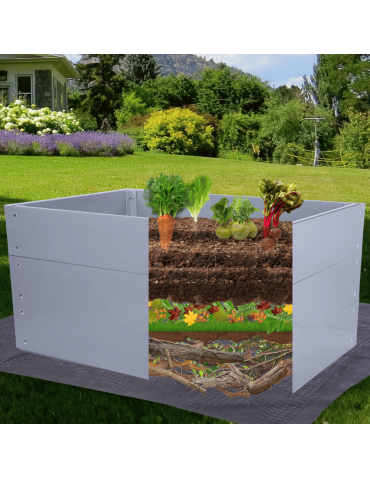 Warzywnik z tworzywa sztucznego - Skrzynia na warzywa skrzynie grządka warzywnik 60x120x120 warzywniak PCV - product 11