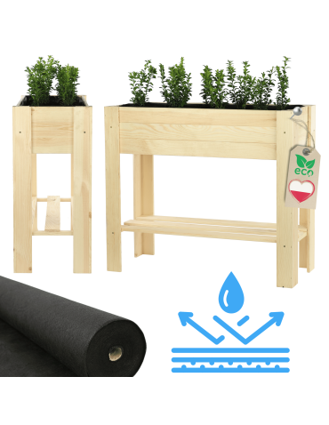 Ziołownik zielnik na nogach donica grządka warzywnik 80x34cm IMPREGNAT eko