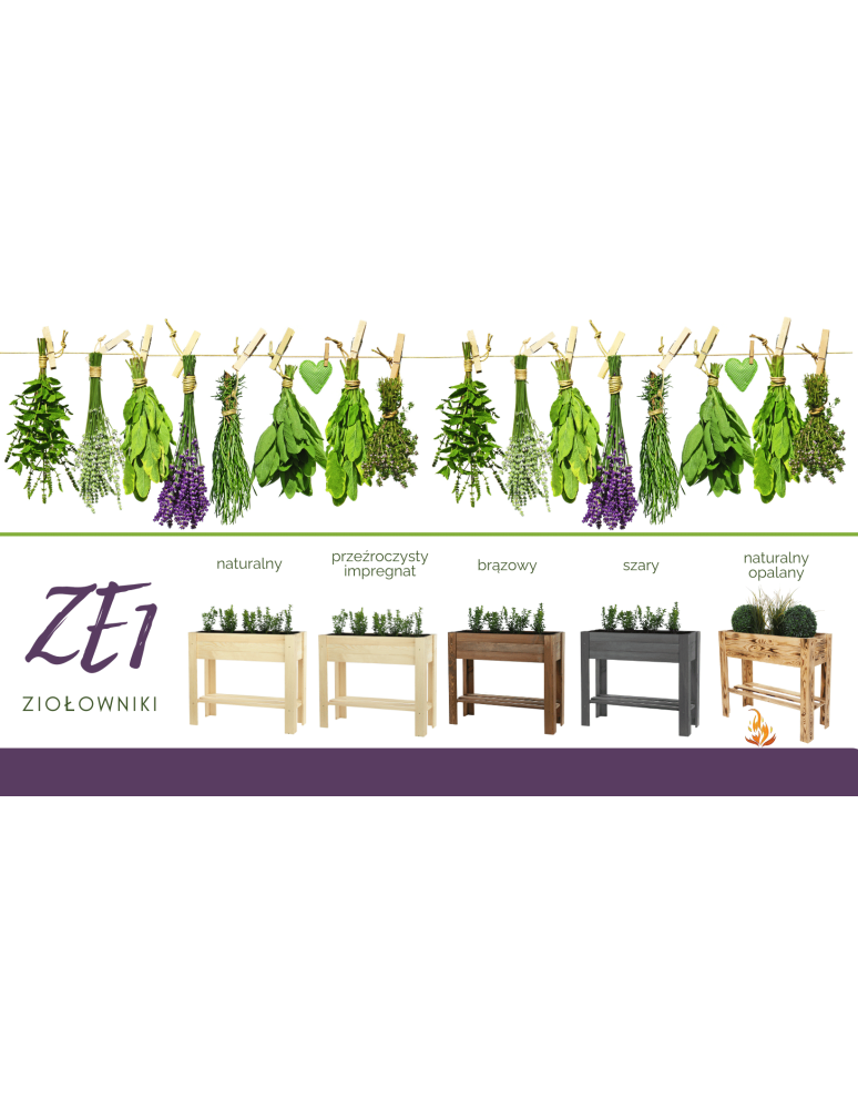 ZE1 - Ziołownik zielnik na nogach donica grządka warzywnik 80x34cm IMPREGNAT eko - product b2b.wamar.biz 8