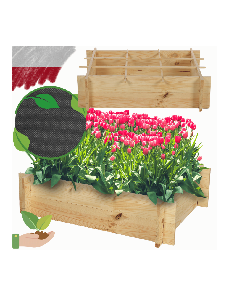 ZP05 - Skrzynia na warzywa zioła grządka podwyższona donica zielnik 80x60cm ECO - produkt b2b.wamar.biz 1