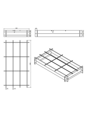ZP05 - Skrzynia na warzywa zioła grządka podwyższona donica inspekt 150x80cm ECO - product 11