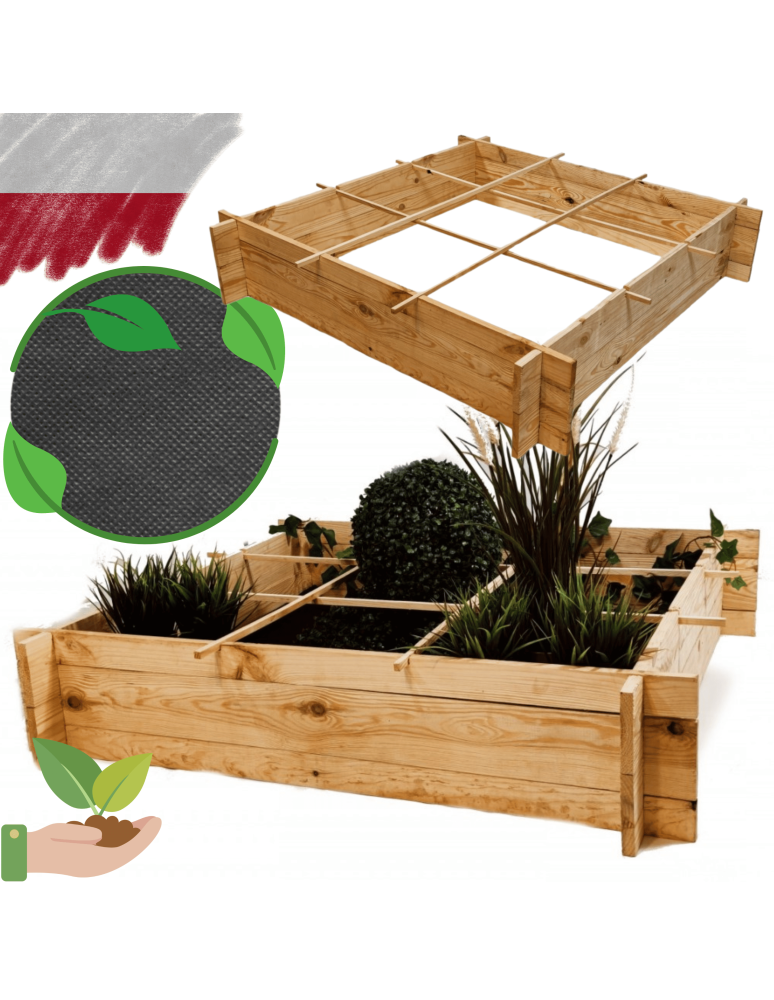 ZP05 - Skrzynia na warzywa zioła grządka podwyższona donica zielnik 100x100cm ECO - produkt b2b.wamar.biz 1