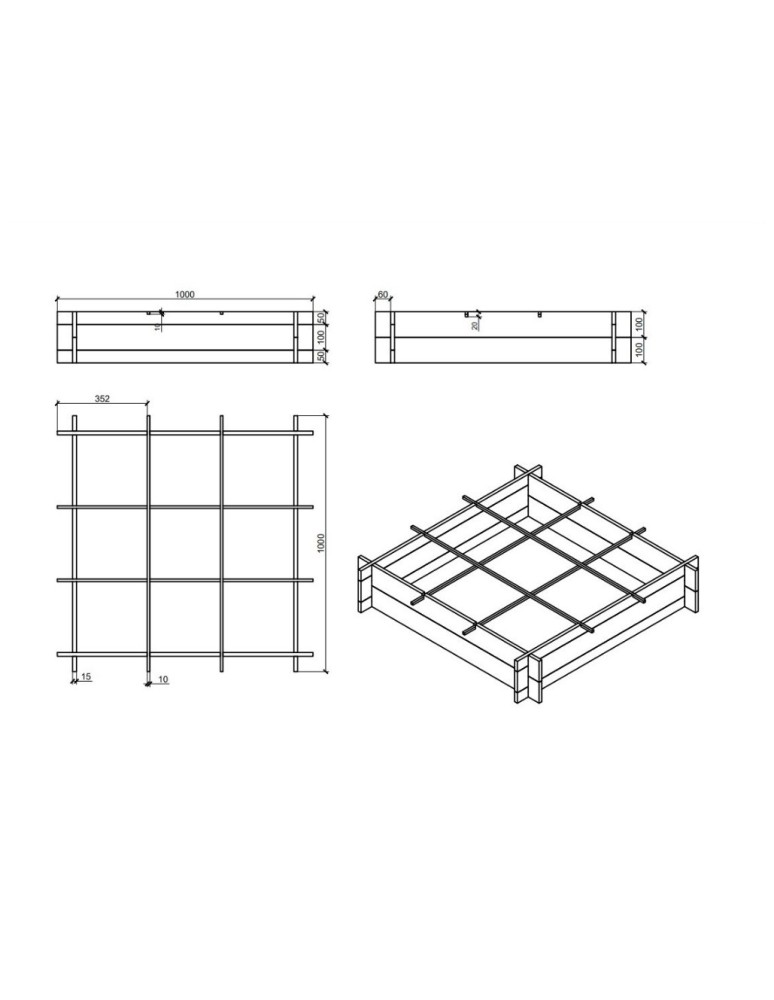 ZP05 - Skrzynia na warzywa zioła grządka podwyższona donica zielnik 100x100cm ECO - product b2b.wamar.biz 11