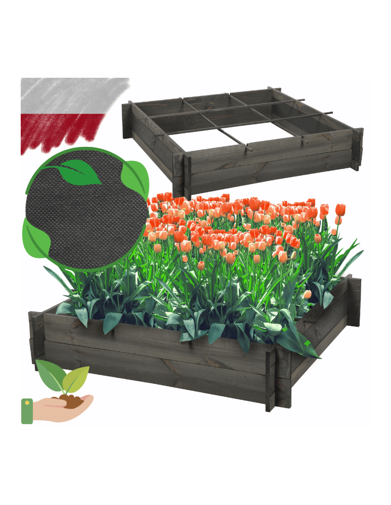 ZP05 - Skrzynia na warzywa zioła grządka podwyższona donica zielnik 100x100cm ECO - product b2b.wamar.biz 1