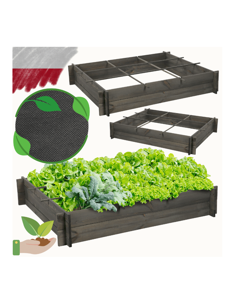 ZP05 - Skrzynie na warzywa zioła grządka podwyższona skrzynia zielnik 120x100cm ECO - produkt b2b.wamar.biz 1