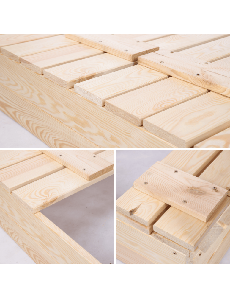 Piaskownice - Piaskownica drewniana 140x140 z ławeczkami AGROWŁÓKNINA eko drewno - product b2b.wamar.biz 8