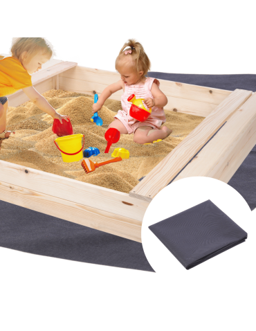 Piaskownice - Piaskownica drewniana 120x120 z ławeczkami AGROWŁÓKNINA pokrywa oparcie - product 9