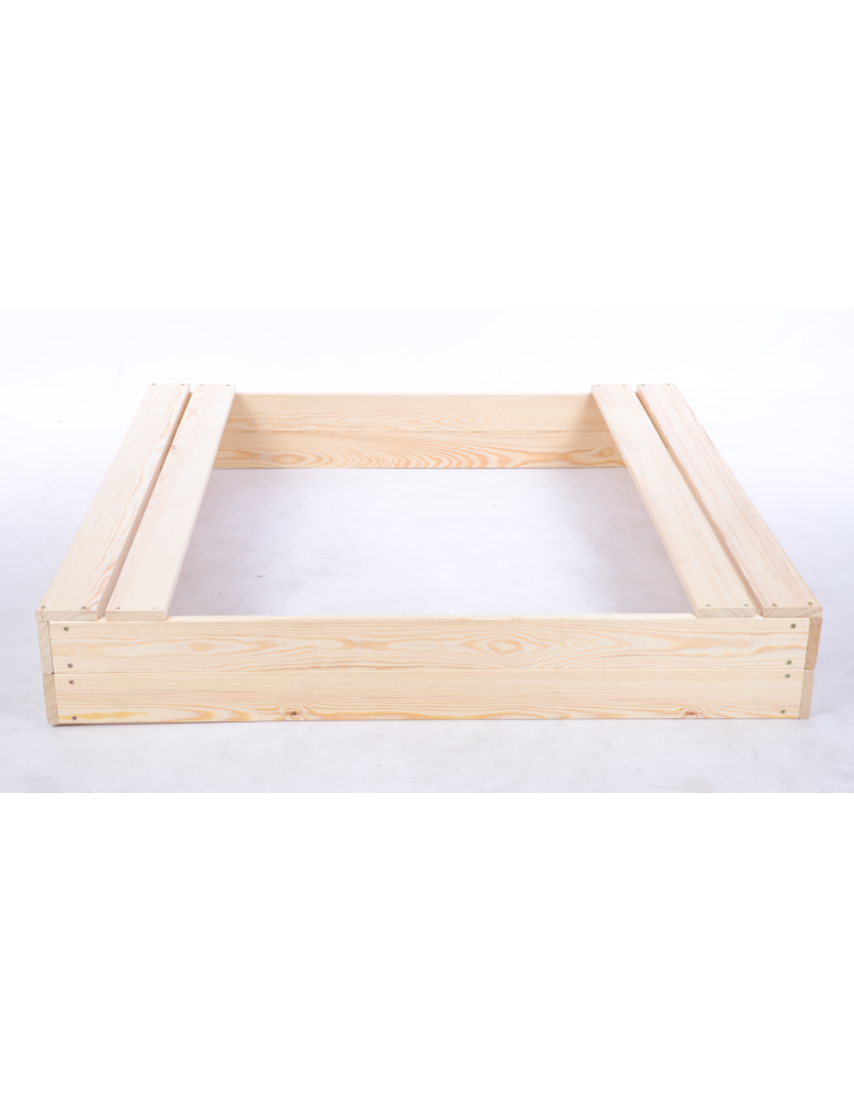 Piaskownice - Piaskownica impregnowana 120x120 z ławeczkami AGROWŁÓKNINA eko drewno - product b2b.wamar.biz 3