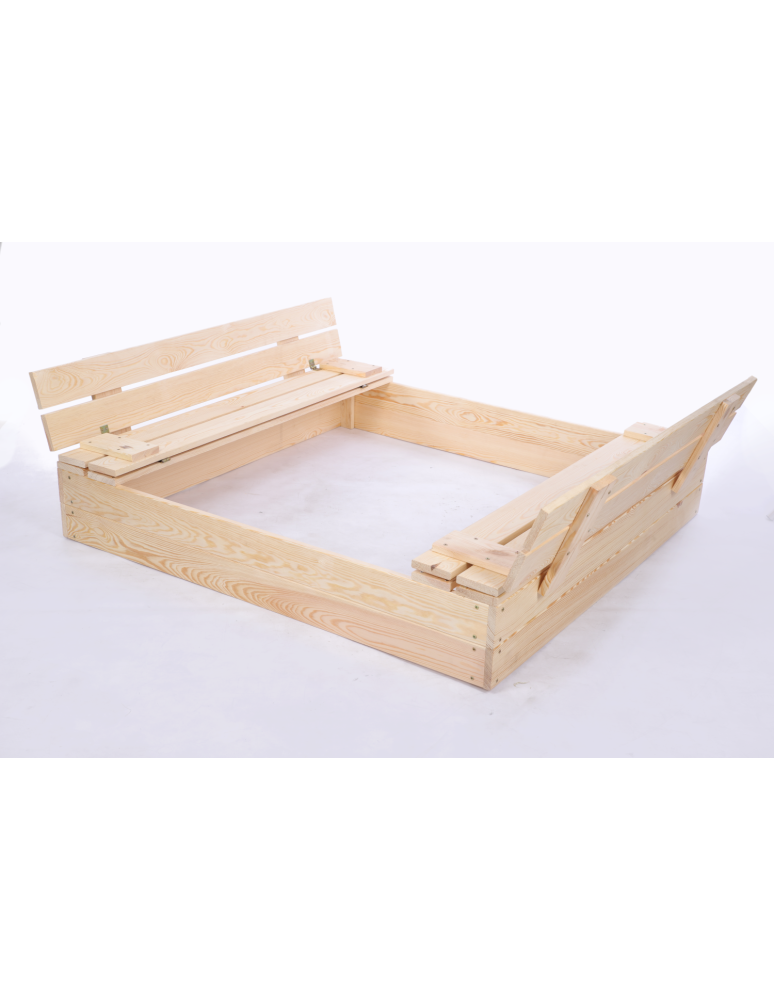 Piaskownice - Piaskownica Z POKRYWĄ 120x120 z ławeczkami AGROWŁÓKNINA IMPREGNOWANA EKO - produkt b2b.wamar.biz 2