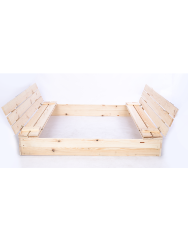 Piaskownice - Piaskownica impregnowana 140x140 z ławeczkami AGROWŁÓKNINA Z POKRYWĄ EKO - product 3