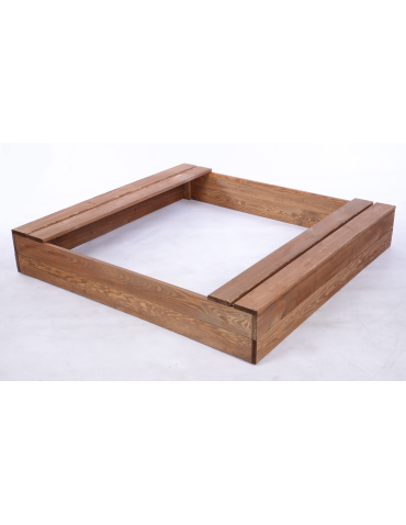 Piaskownica impregnowana 120x120 z ławeczkami AGROWŁÓKNINA eko drewno - product 2