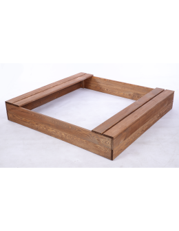 Piaskownica impregnowana 120x120 z ławeczkami AGROWŁÓKNINA eko drewno - product 2