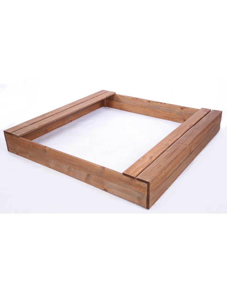 Piaskownice - Piaskownica impregnowana 140x140 z ławeczkami AGROWŁÓKNINA eko drewno - product b2b.wamar.biz 2