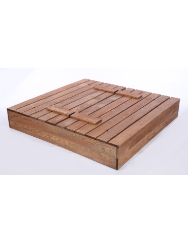 Piaskownice - Piaskownica impregnowana 120x120 z ławeczkami AGROWŁÓKNINA POKRYWA oparcie - product 4