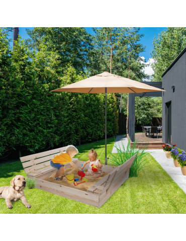 Piaskownice - Piaskownica impregnowana 120x120 z ławeczkami AGROWŁÓKNINA POKRYWA oparcie - product 6